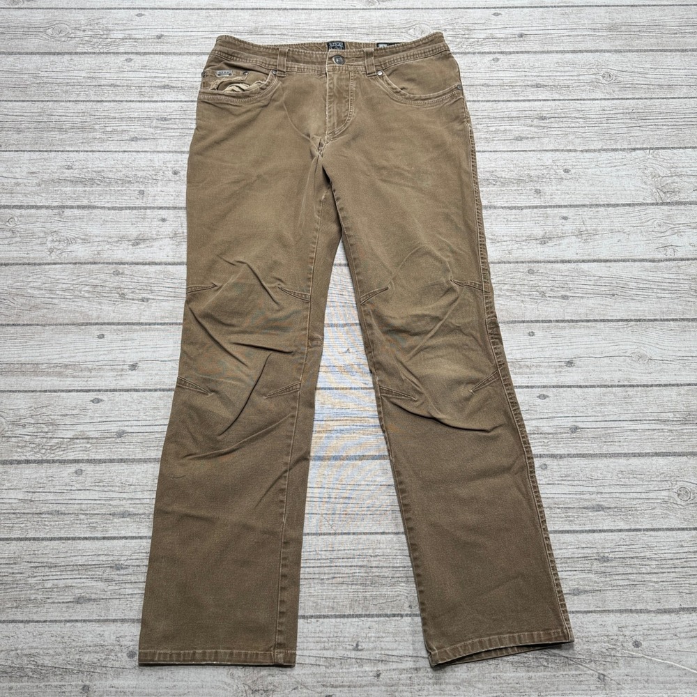 Kuhl Rydr Pants Men's 32x32 Brown Cotton Canvas Articulated Knee Hiking Workwear